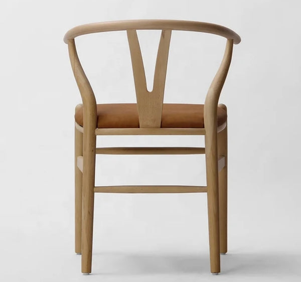 Limited Edition Natural Wishbone Dining Chair w/Cognac Seat